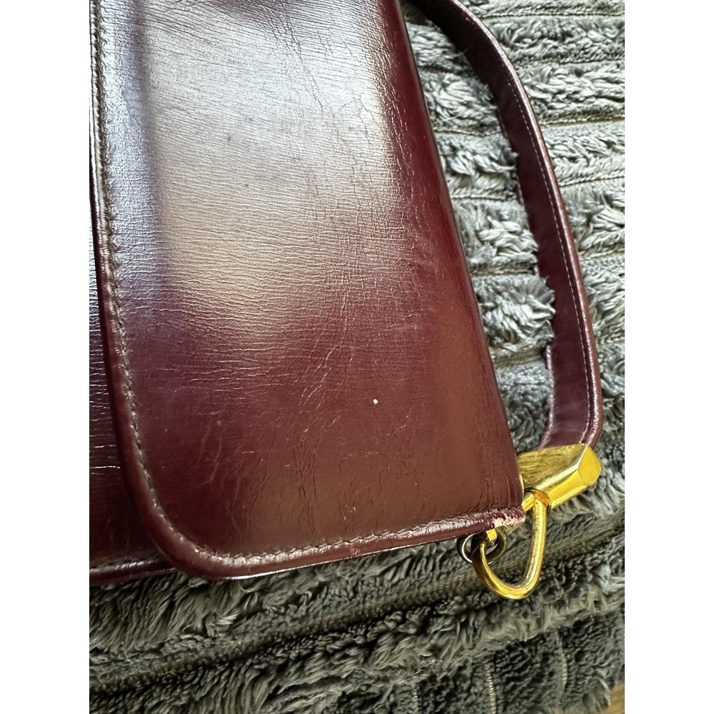 Vintage Christian Dior Burgundy Bag Gold Hardware Shoulder Strap or Clutch. - Picture 4 of 7